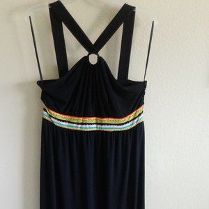 Black & Floral Maxi Dress